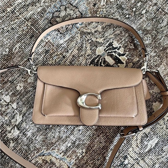 Coach Handbags - Coach Pebbled Leather Shoulder Bag in Taupe